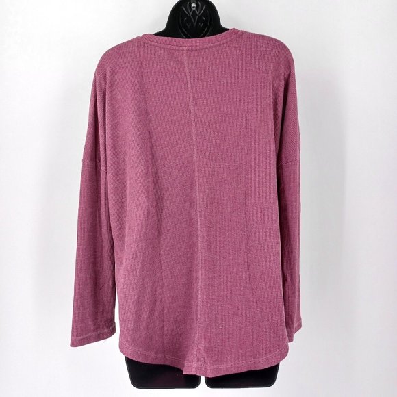 COTTON ON Sz S Oversized Waffle Knit Sweater Mauve Pink Cozy Casual Lounge Fall - Picture 6 of 12